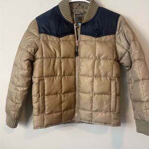 Roper Tan and Navy Quilted boys Puffer coat size 8-10 boys